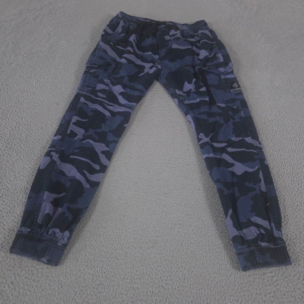 Rocawear Pants Mens Medium Blue Camo Joggers Stretch Cargo Tapered Leg Pull On